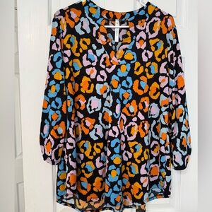 Dear Scarlett Colorful Leopard Print Blouse